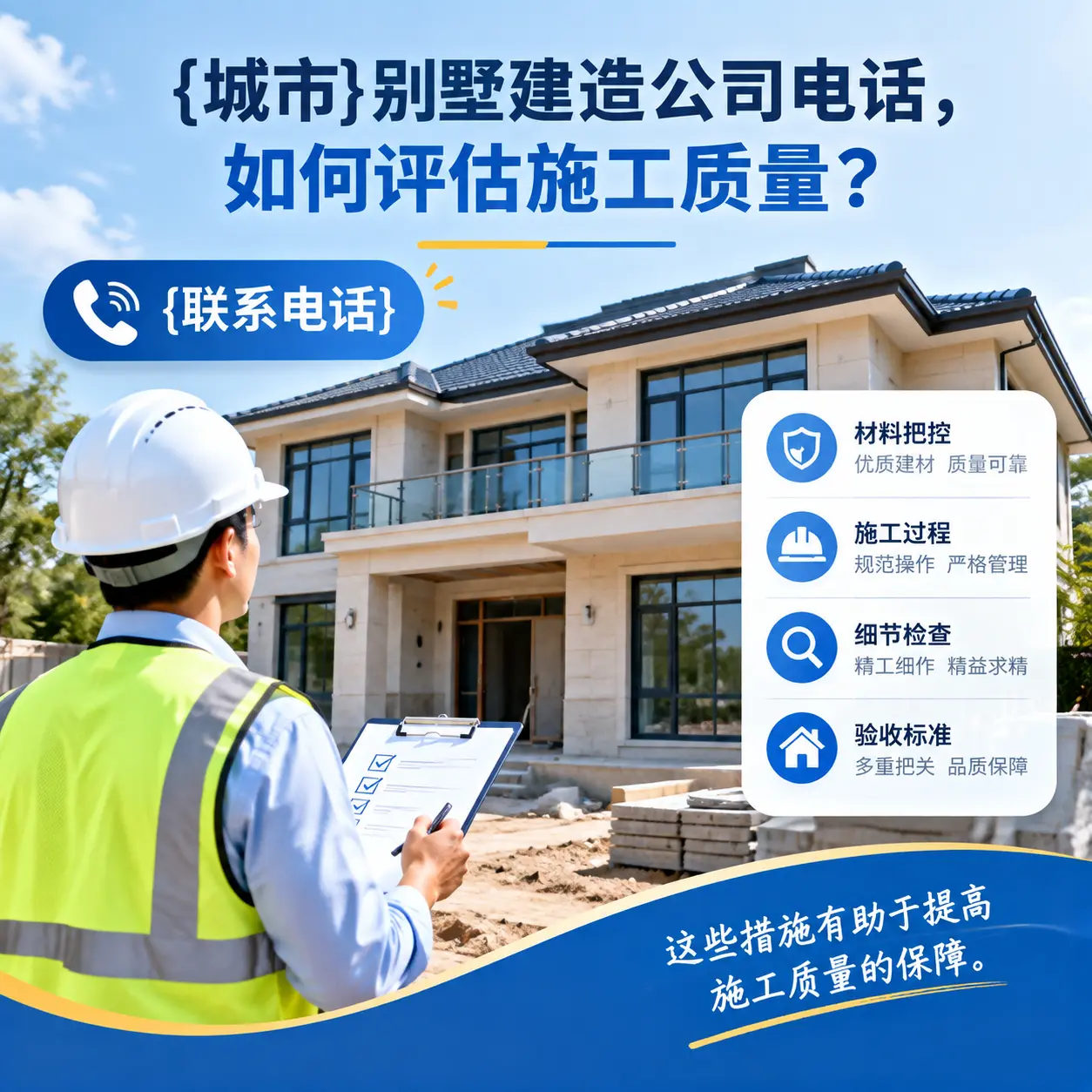 开阳别墅建造公司电话,如何评估施工质量?