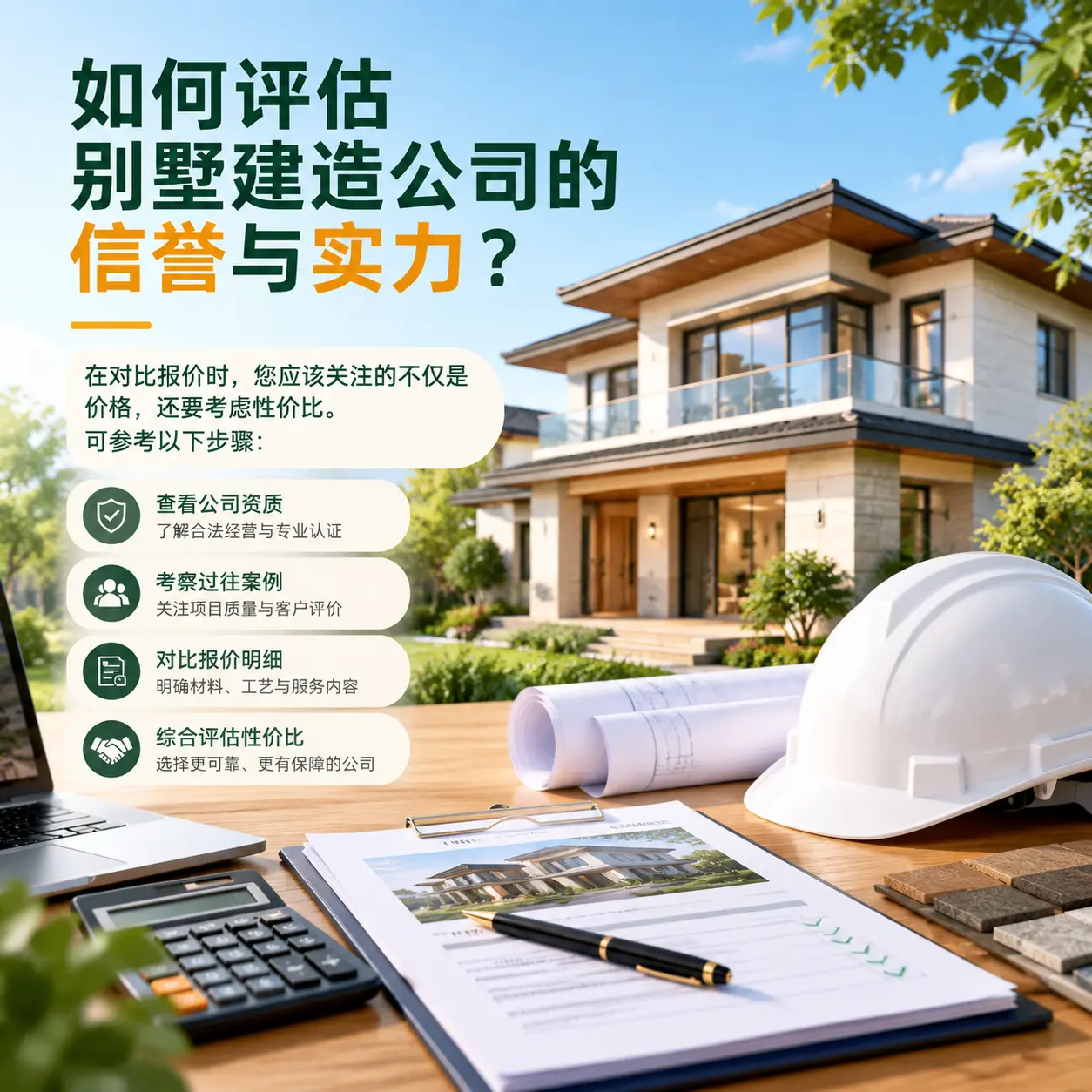 如何评估 开阳 别墅建造公司的信誉与实力?